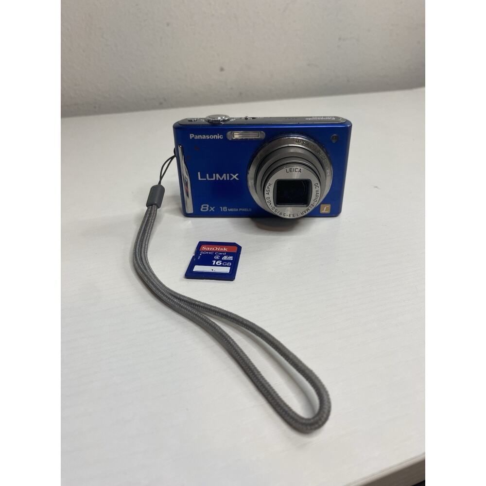 Panasonic Lumix DMC-FH25 16 MP Digital Camera, Blue W Battery & Sd Card Tested